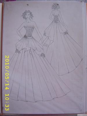 婚纱款式图手绘图片(婚纱款式设计)